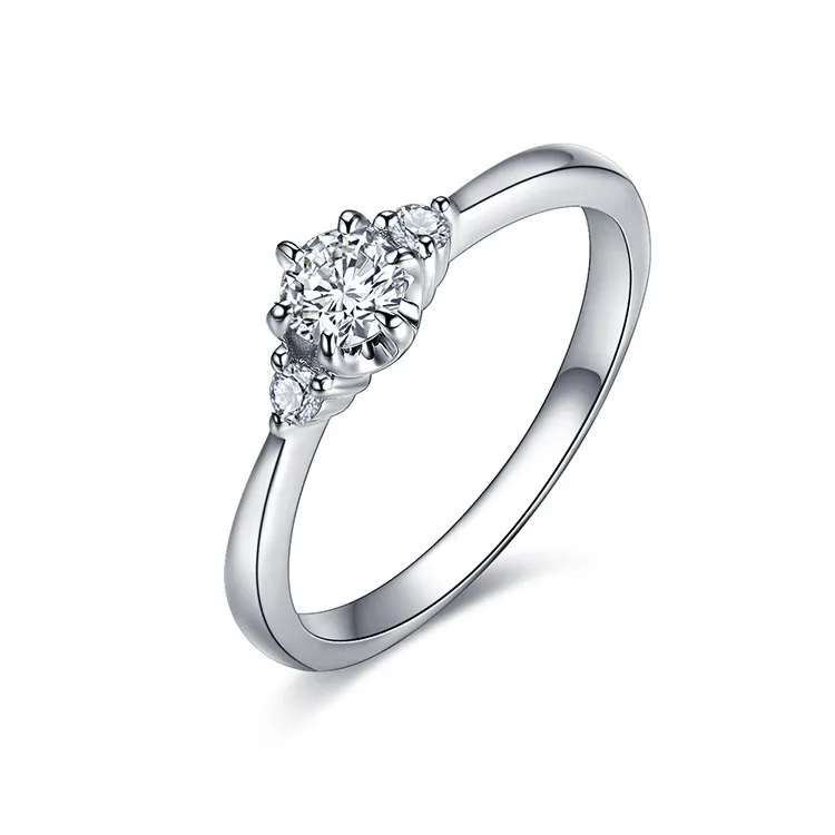 ZOCAI 3 камень, алмаз обручальное кольцо 0,28 ct F-G/SI сертифицированный бриллиант обручальное кольцо 18 K из белого золота с бриллиантами кольцо W06054
