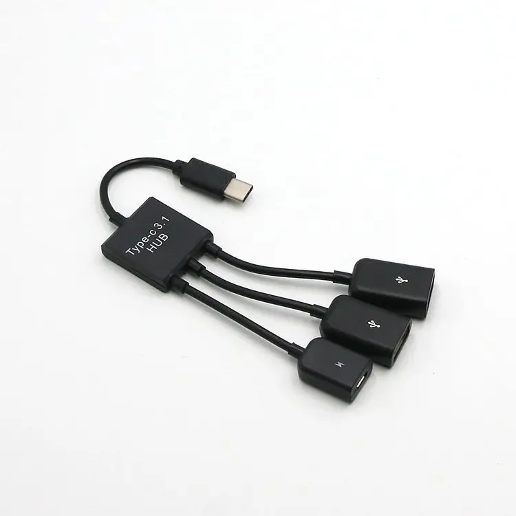 2018 компьютерные аксессуары кабель типа C 3 в 1 USB Тип OTG хост-кабель концентратор