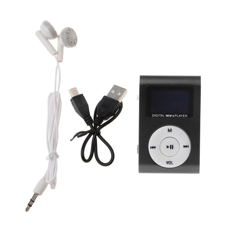 1 комплект новинка OOTDTY мини USB металлический зажим mp3-плеер ЖК-экран поддержка 32 ГБ