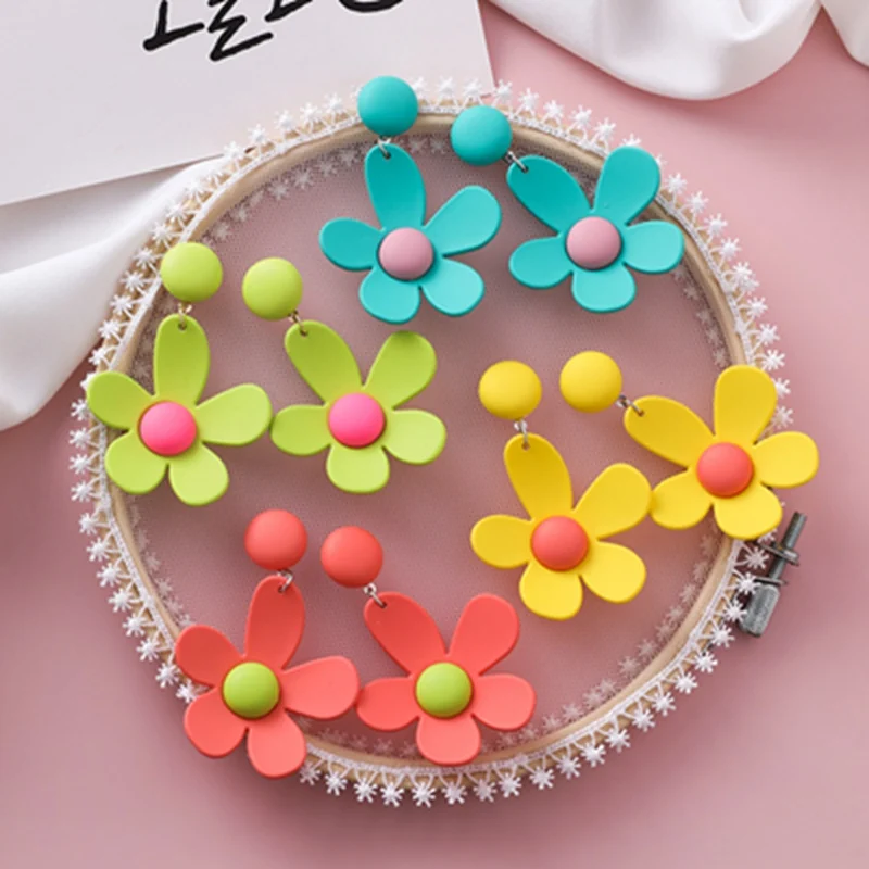 2019 новые серьги Модные ювелирные изделия цветок свисающие преувеличенные летние