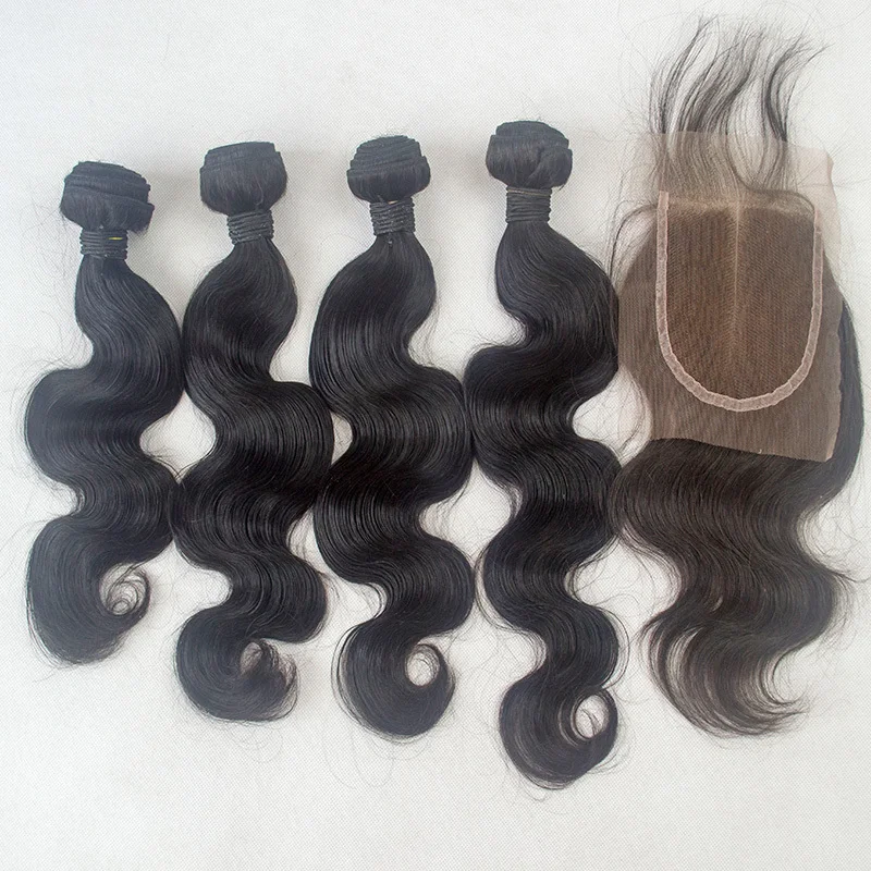 100 г Необработанные Полное Окончание 4 Шт. Бразильские Волосы Девственницы С