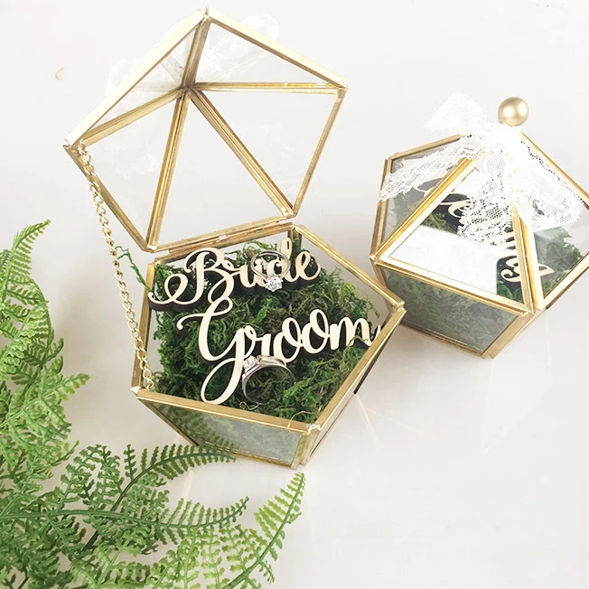 

Stained Glass Box Engagement Ring Box Jewelry Gift Wedding Ring Holders Jewelery dish Geometric box Love Be special Sand Wedding