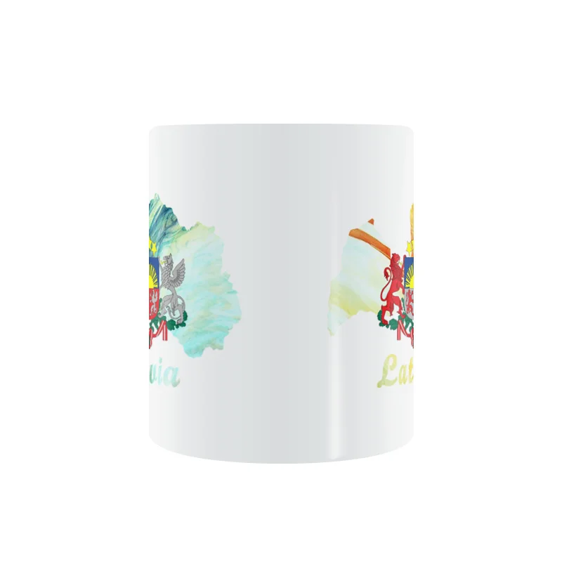 Лев Гриффин герб Латвийская карта Кружка Кофе Молоко керамическая креативная DIY