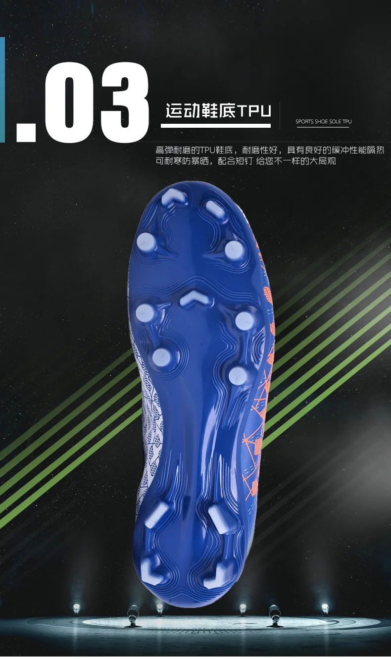 Men's Ankle High Tops Soccer Cleats Boots Football Boots Long Spikes Outdoor Lawn Football Shoes Chuteira Futebol Waterproof 46