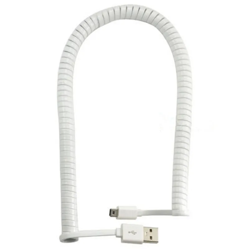 Мини USB кабель в катушке тип А штекер мини 5 контактный разъем спиральный