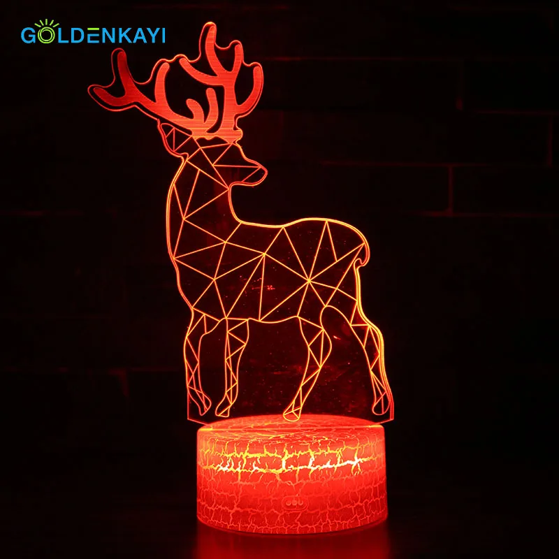 GOLDENKAYI 3D LED Оригинальное ночное освещение атмосфера визуальная лампа сенсорный