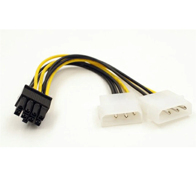 advanced riser Dual Molex LP4 4 Pin to 8 PCI-E Express Converter Adapter Power Cable Wire 2017 drop shopping 1pc | Компьютеры и офис