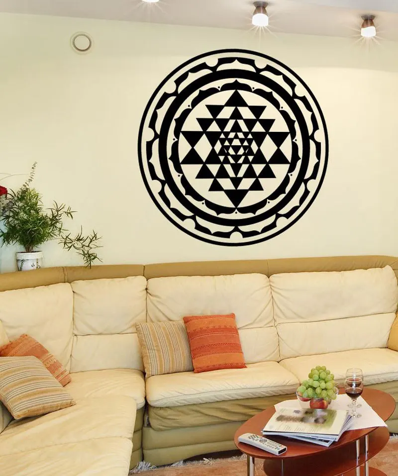 Виниловые наклейки на стену из шри-яньтры церковное украшение для дома гостиной