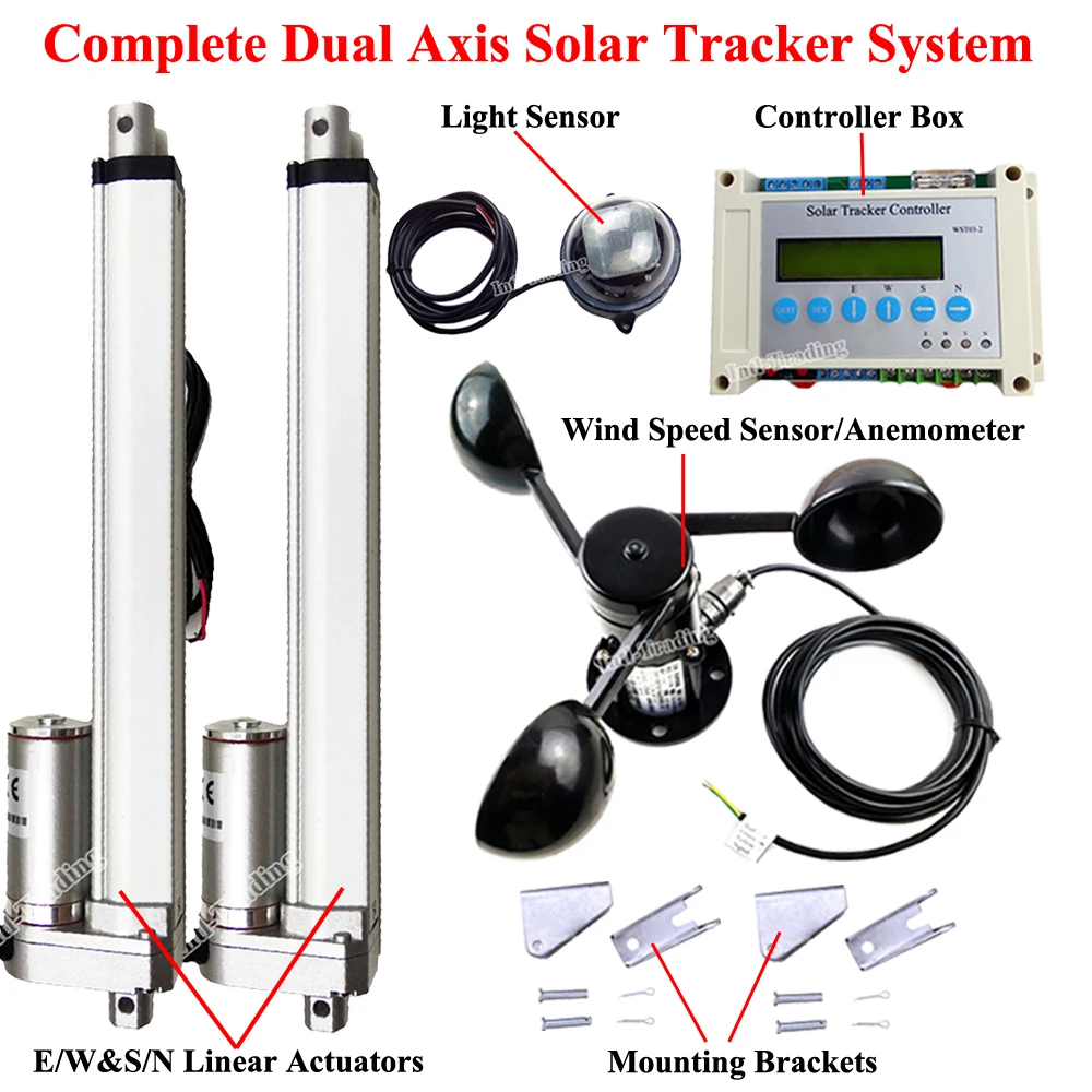 ЖК трекер слежения за солнечной батареей с 10 &quotлинейными актуаторами 4 мм/секция