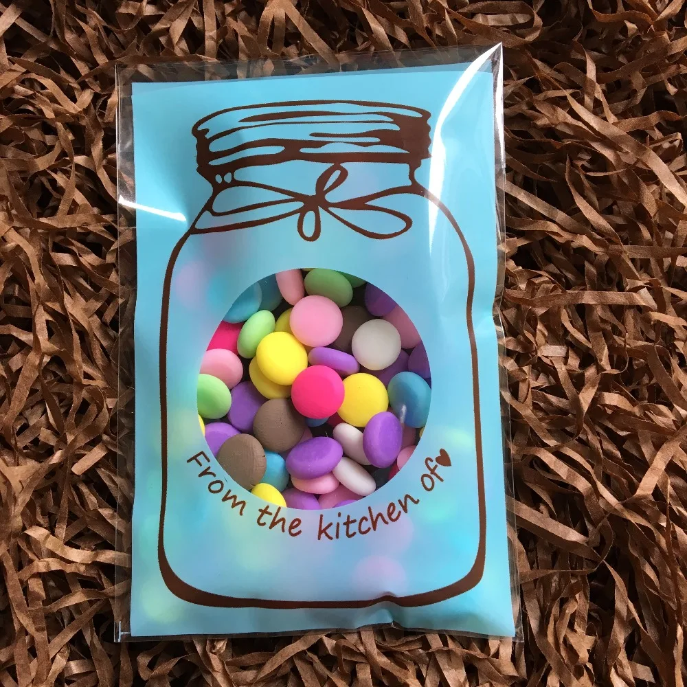 100 шт./лот синие пакеты для конфет Свадебная вечеринка любимый сладкий желе выбор