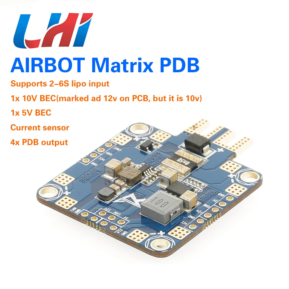 Датчик тока AIRBOT 2x BEC PDB с конденсаторами мкФ улучшает производительность ESC и