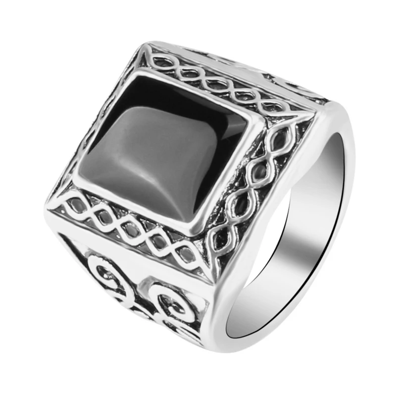 

2019 new creative domineer black crystal gilt carving totem ring for men
