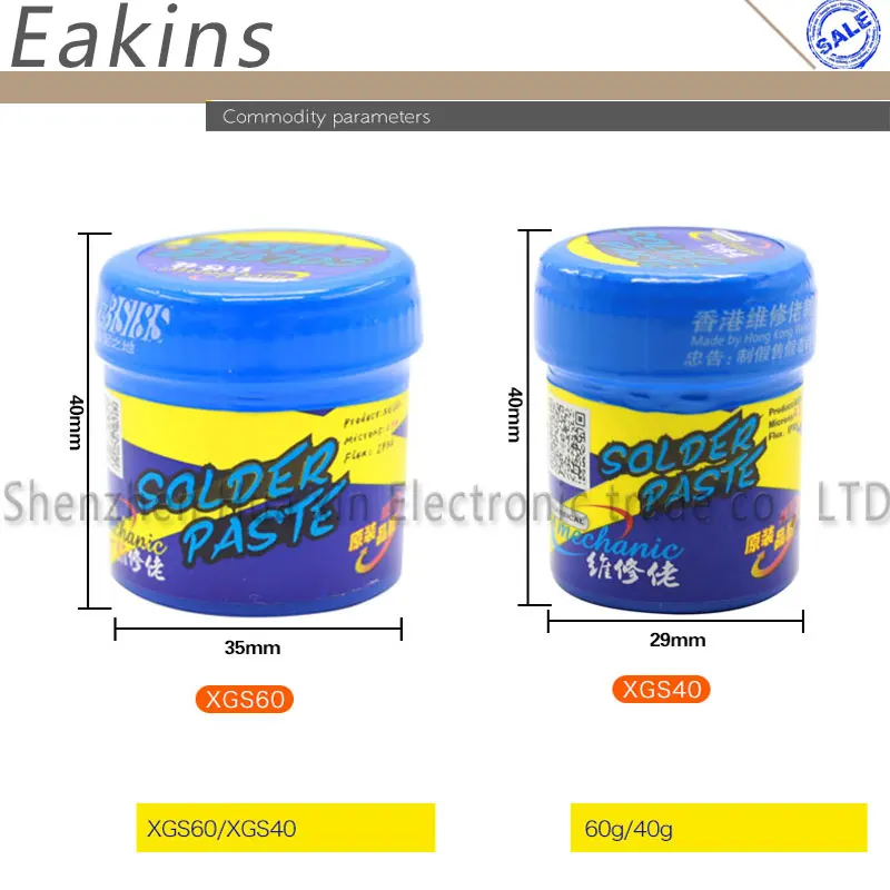 

2pcs/lot New MECHANIC Solder Paste XGS-40/60 low-temperature Welding Flux 40/60g Lead-free BGA Repair Solder Tin Cream 20-38um