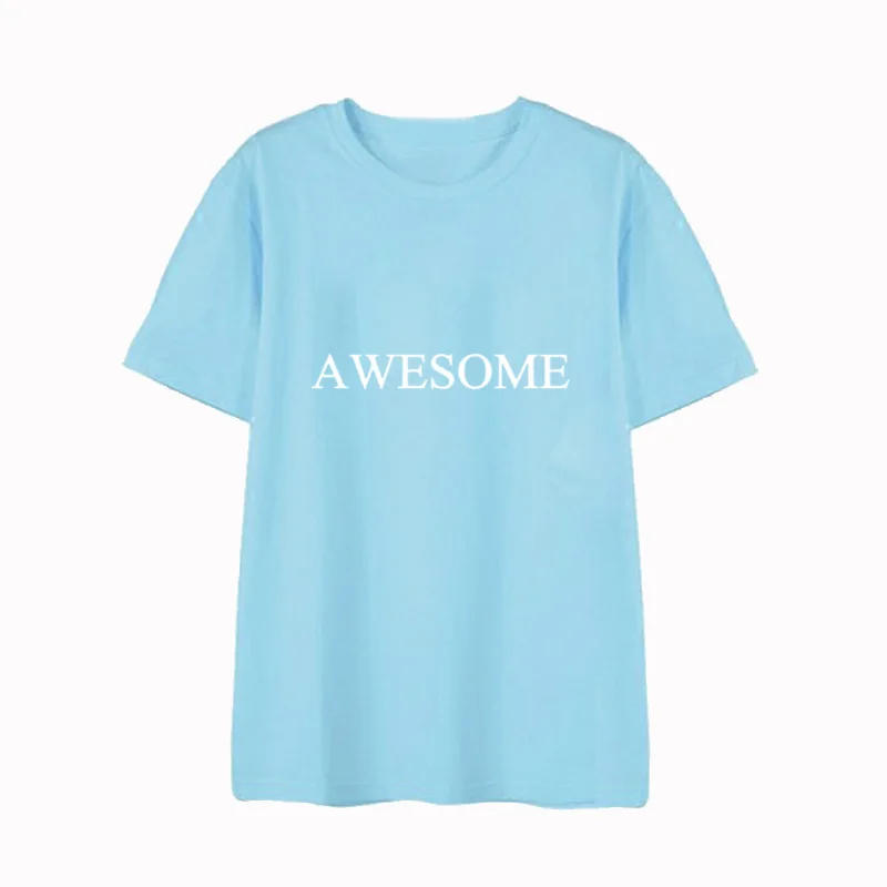 K pop/Футболки с буквенным принтом корейские футболки свободного покроя короткими