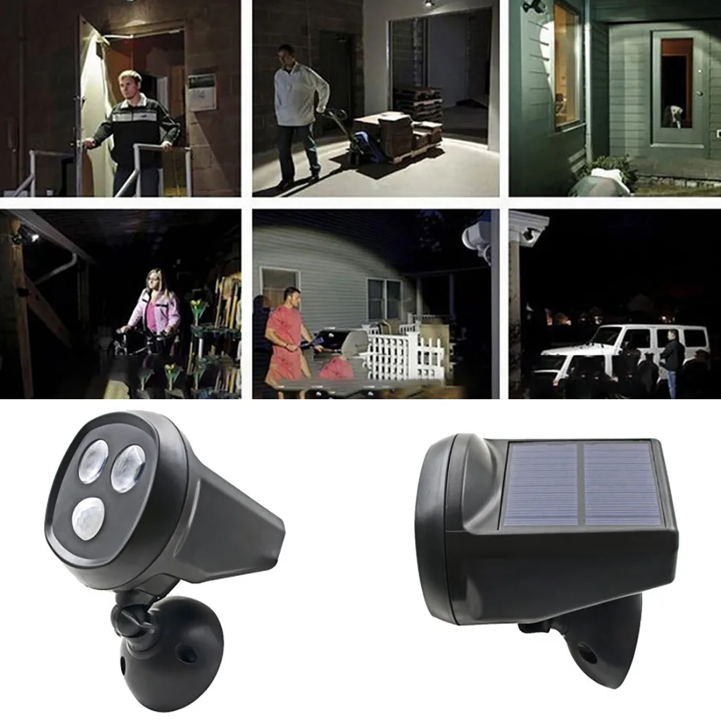 Светодиодный градусный светильник на солнечной энергии с датчиком движения PIR