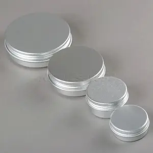 Алюминиевая Косметическая банка 10 шт., 15 г 30 г 60 г 100 г, металлические банки для крема, винтовая крышка, серебристый оловянный контейнер для мазей, банка для свечей