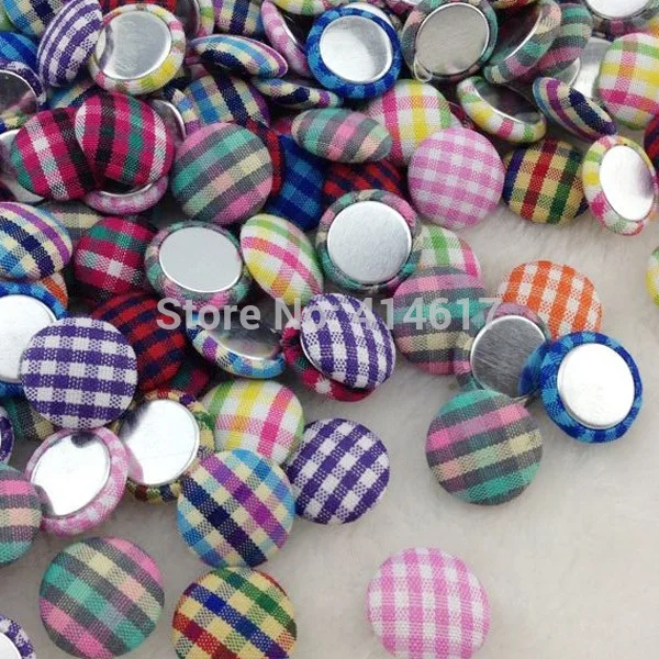 15 мм шотландский стиль клетчатая ткань покрытая пуговицей с плоской задней