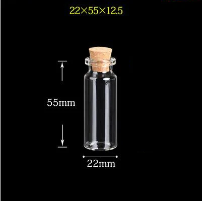 

100pcs 22*55mm 12ml tube glass vial pendats clear empty glass bottles with cork jar jewelry finding Gift mini perfumes oil sets