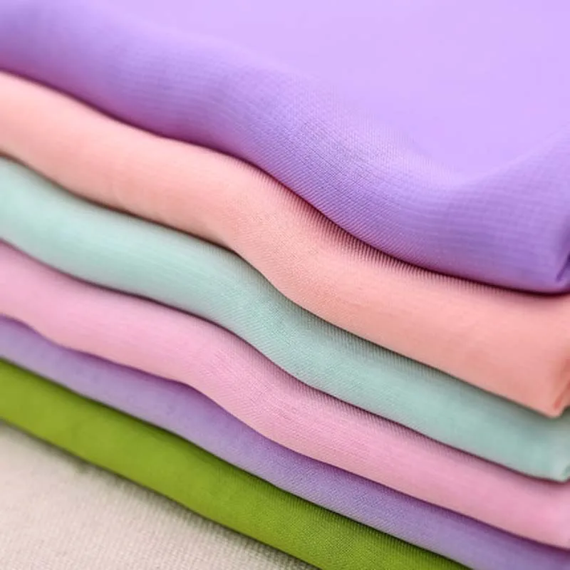 Шифоновая ткань сплошной Карамельный Цвет Свадебные подкладки для одежды юбка