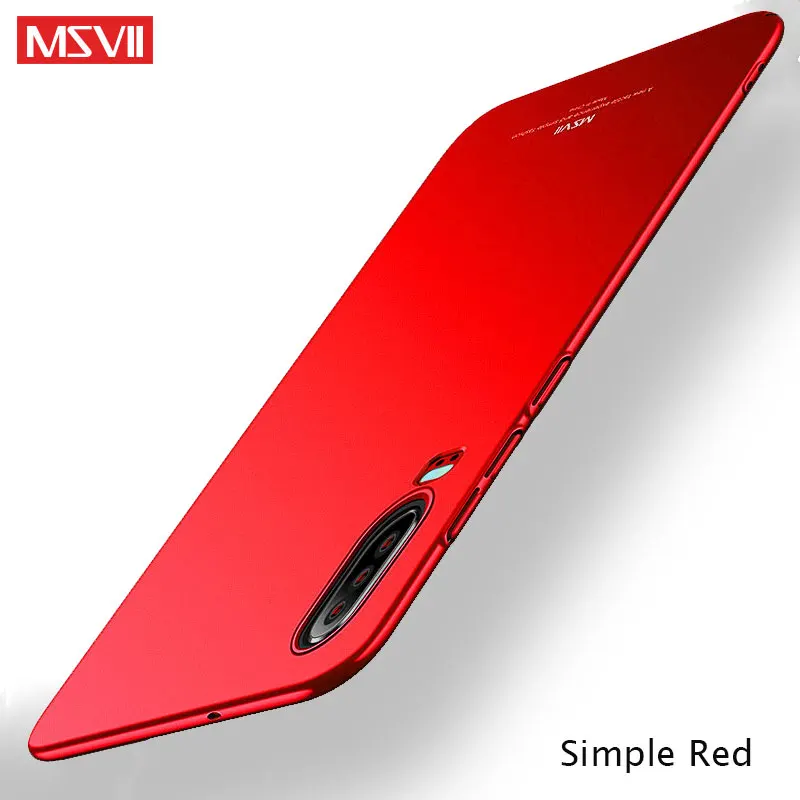 Red Huawei P30 Pro Чехол MSVII Жесткий Тонкий матовый Coque для huawei P30 случае P 30 Pro Lite автомобильный держатель чехол для huawei 30 облегченная Чехол - Цвет: Red