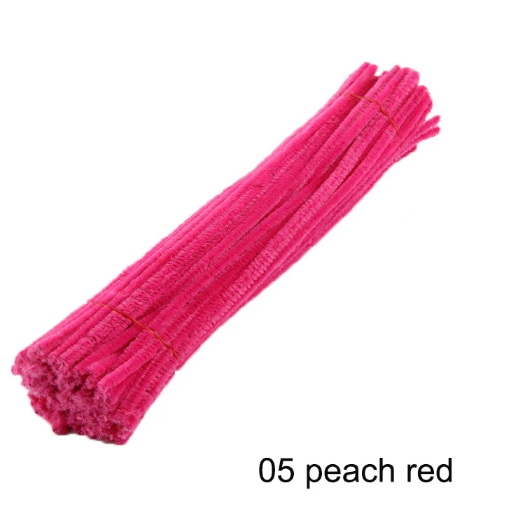 05 peach red 50 шт. 30 см Красочные Синели стебли трубы Очистители детские развивающие игрушки ручной работы Рождество День рождения Декор DIY ремесло поставки - Цвет: 05 peach red