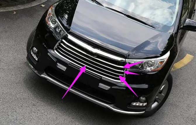 Аксессуары подходит для HIGHLANDER KLUGER Хром Передняя решетка решетки вставка крышка Стайлинг отделка Литье бампер