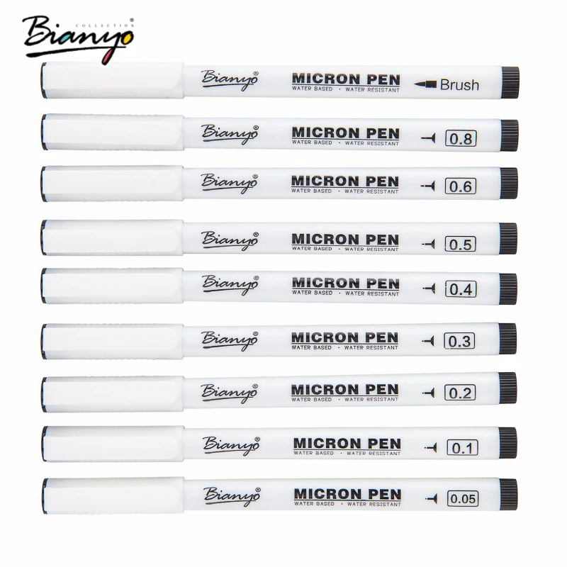 Bianyo Micron ручка для художественного маркера акварельные ручки 0 05 1 мм девять