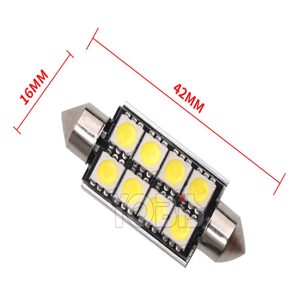 Festoon CAN BUS 42 мм светодиодный C5W CANBUS без ошибок 8 SMD 5050 Светодиодный светильник для