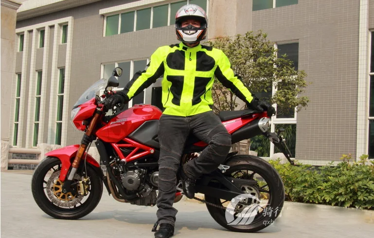 Всесезонная мотоциклетная куртка Lucifer желтая для мужчин фторезиновая одежда