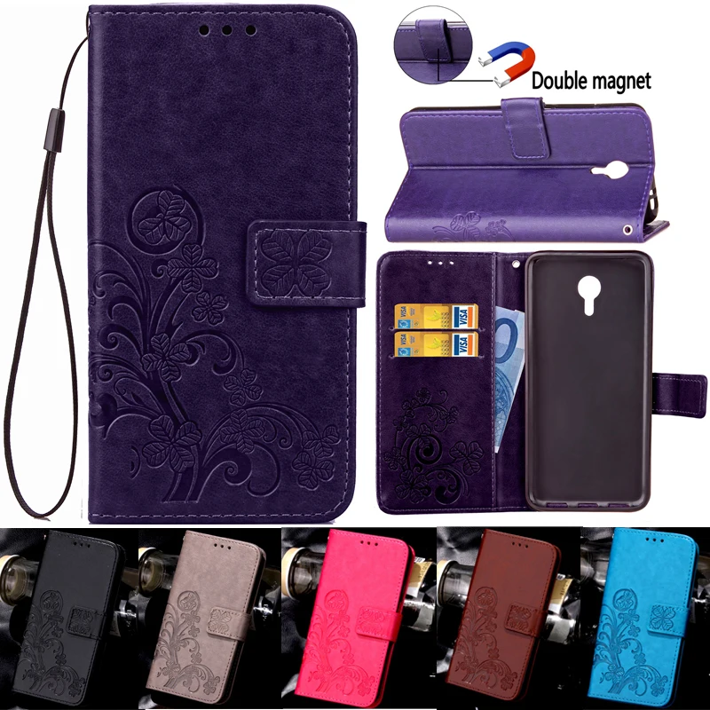 Four Leaf Clover Case Для Meizu Meilan Note 3 Флип Бумажник кожа Мейлань Примечание Телефон PU Кожа С