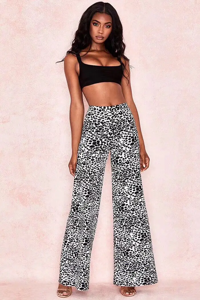 

2019 NEW Women black Leopard Fashion Slash neck spaghetti strap Bandage Bodysuit Celebrity evening Party jumpsuits wholesale