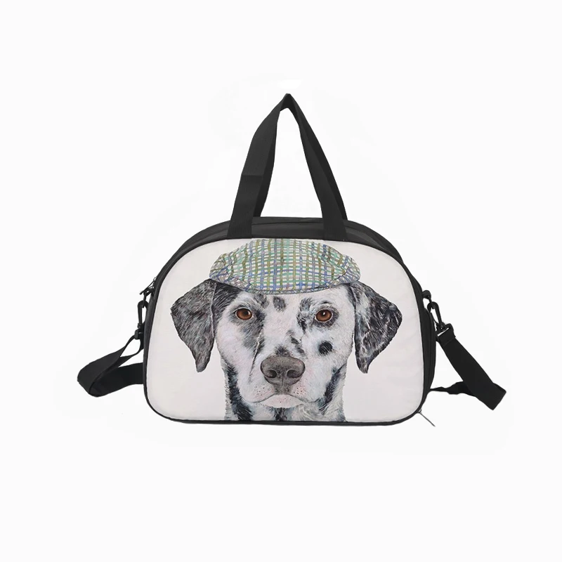 Многофункциональная холщовая дорожная сумка для фитнеса с принтом животных и