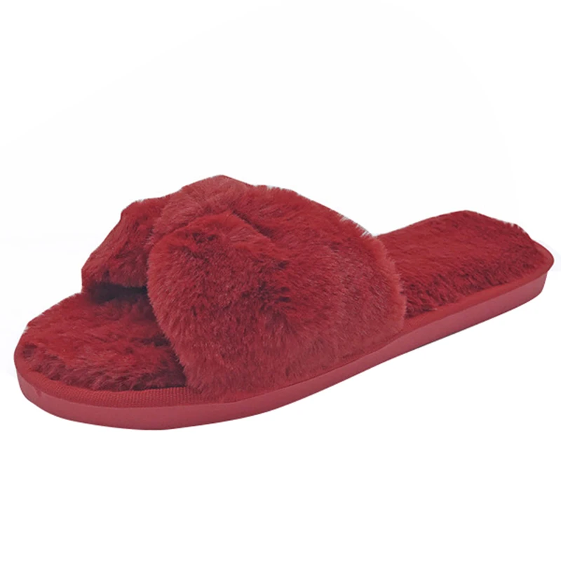 HEE GRAND/милые тапочки из искусственного меха модная обувь на плоской подошве