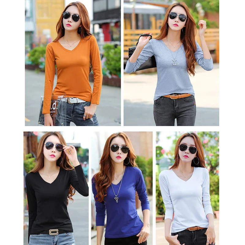 High Street T Shirt Women Long Sleeve Tshirt Woman Cotton 2018 Camisetas Mujer Tops Casual T-ShirtsTee Femme Plus Size XL | Женская
