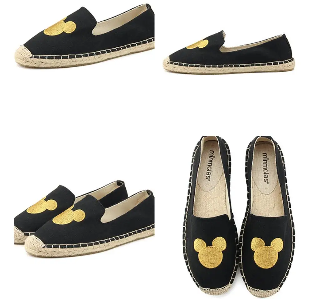 Женские Летние эспадрильи Minmclas с вышивкой удобная женская повседневная обувь