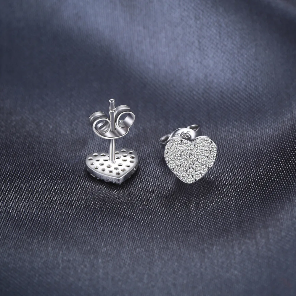 Jewelrypalace сердце любовь кубического циркония Серьги гвоздики для Для женщин 100% 925