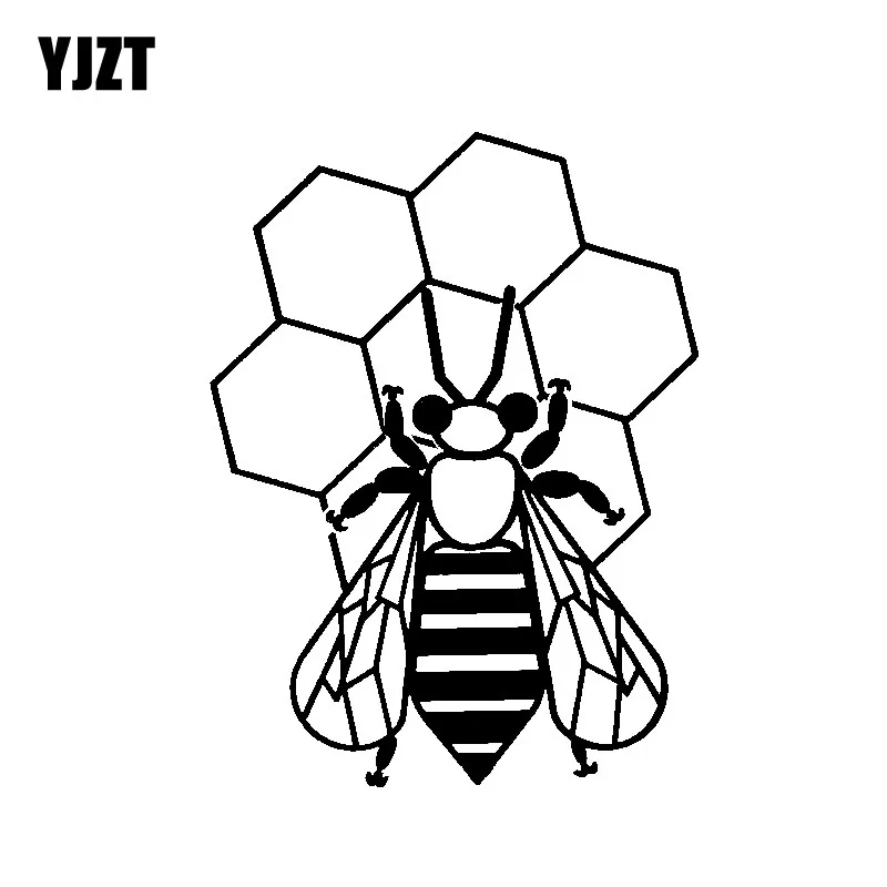 

YJZT 11.4M*15.2CM Dazzling Delicate Insect Honey Bee Cartoon Lovely Vinyl Decal Cool Car Sticker Black/Silver C19-1206