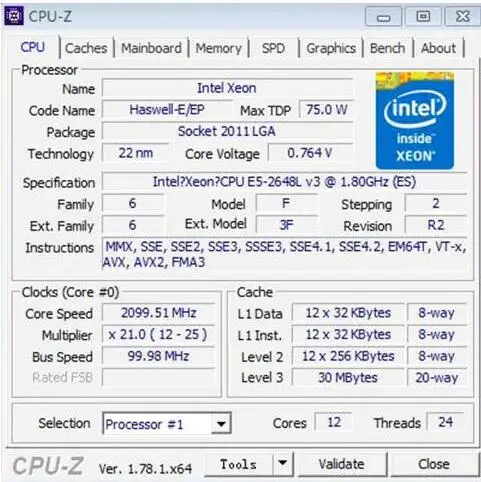 Intel ЦП Xeon E5-2648LV3 QS 1 80 ГГц 12-Cores 30M LGA2011-3 V3 процессор E5 2648LV3 Бесплатная доставка 2648L |
