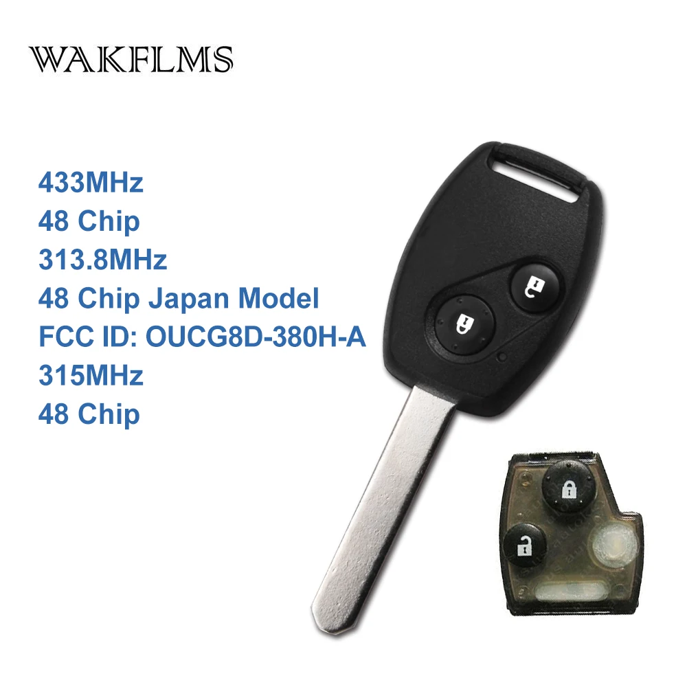 2 кнопки дистанционного ключа 313 8 МГц Fob для Honda Япония Модель 2004 2005 Джаз с 13 48 чипом