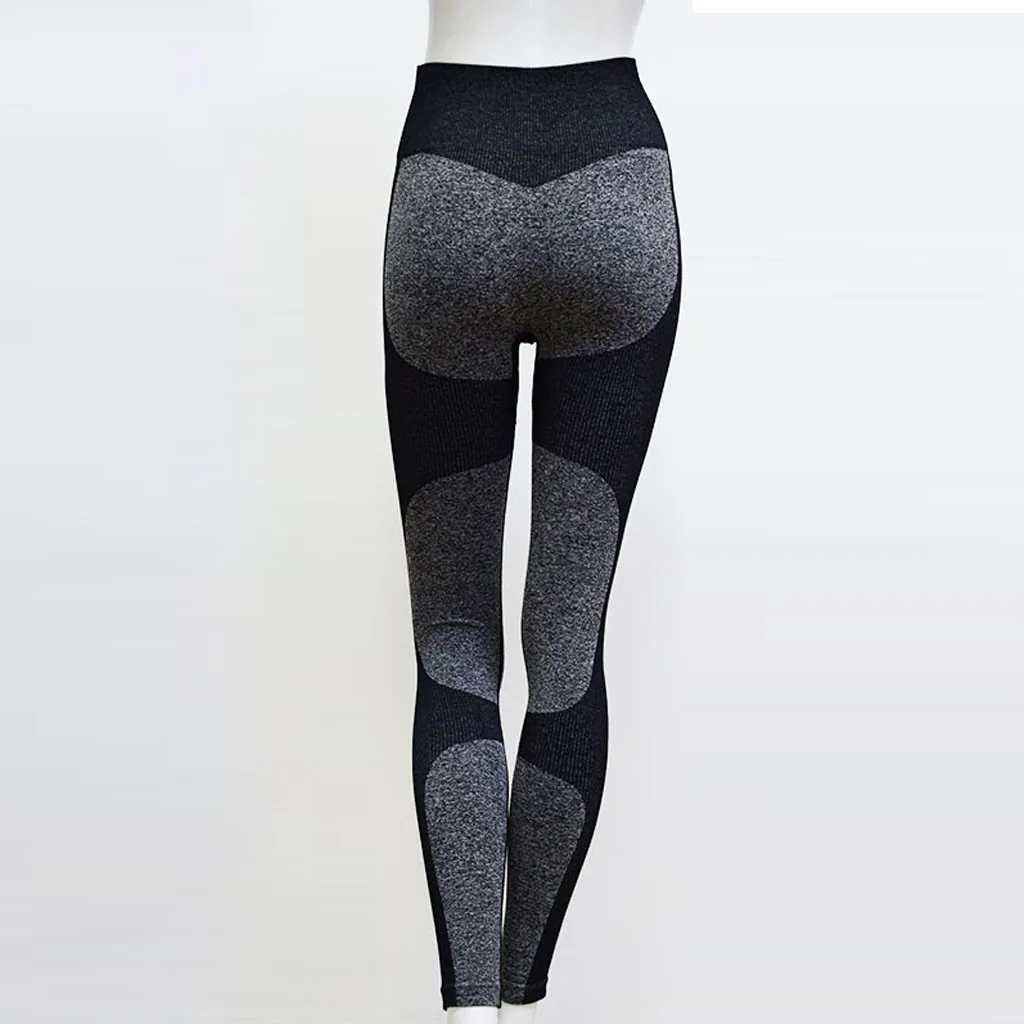 Solid Splice High-waist Yoga Pants Seamless Push Up Leggins Sport Women Fitness Running Yoga Pants Leggings Gym Sport Pant#py