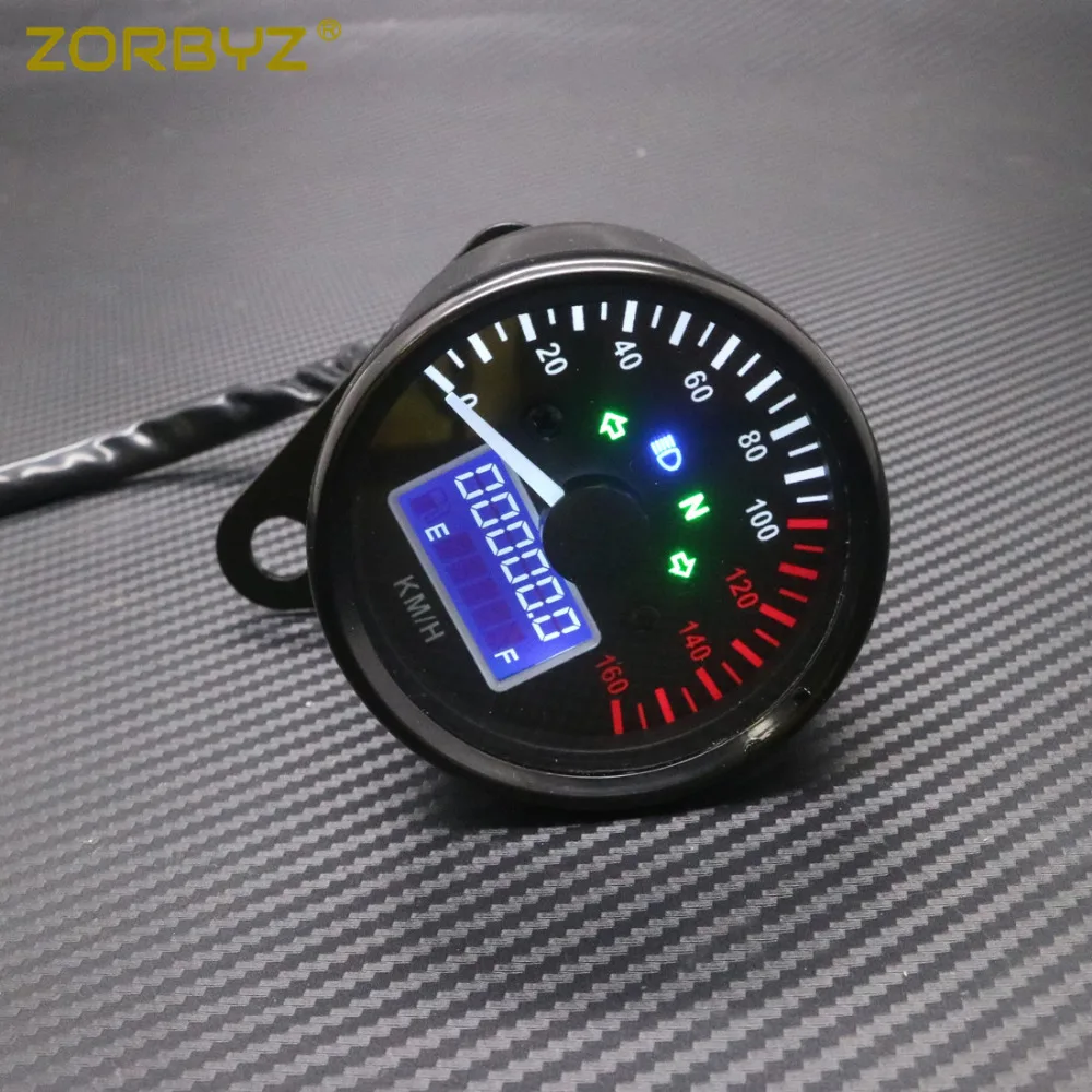 ZORBYZ мотоциклетный черный цифровой светодиодный ЖК дисплей км/ч скоростной