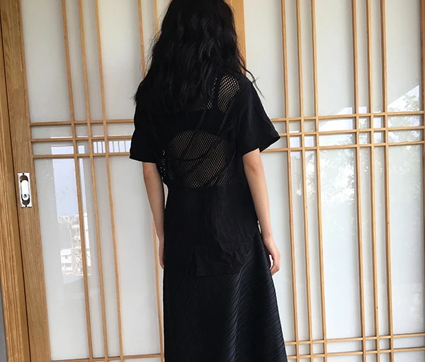 Miyake несимметричный дизайн оригинальной дизайнерской юбки плиссированные юбки