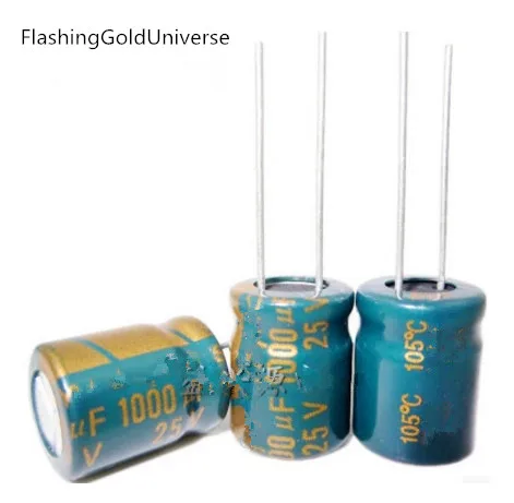 25 V 1000 мкФ 1000uf25v 25v1000uf электролитические конденсаторы Размеры: 10*13 мм|electrolytic