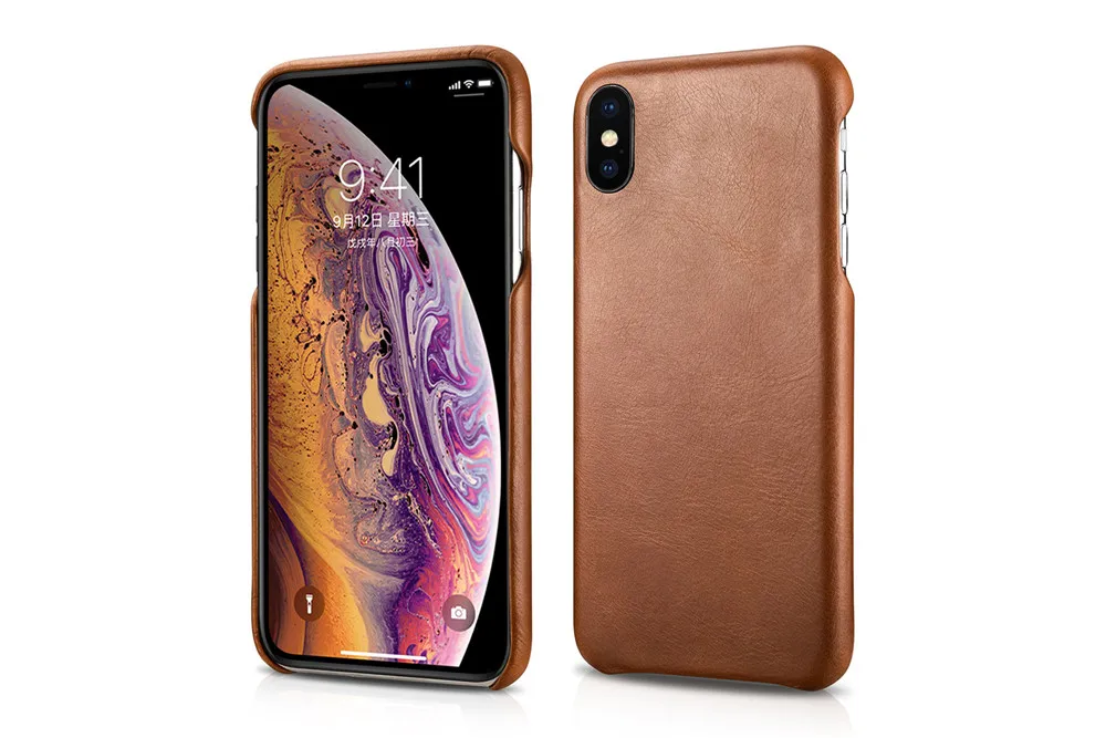 Brown Icarer, чехол из натуральной кожи для iPhone XS MAX, чехол, винтажная задняя оболочка для Apple iPhone XS MAX, тонкий чехол для сотового телефона s - Цвет: Brown