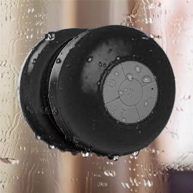 

New Arrival Waterproof mini portable Silicone Hands-free Mic Suction Wireless Car Speaker Bathroom Shower Speaker caixa de som
