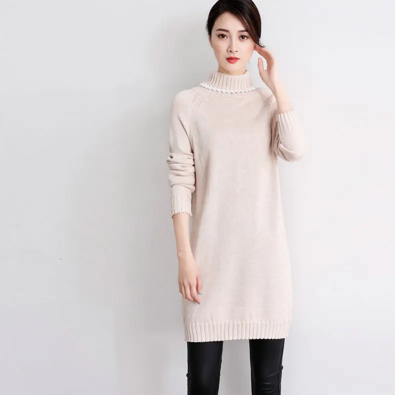 Женский Длинный свитер 2018 Новый кашемировый разноцветный женское платье