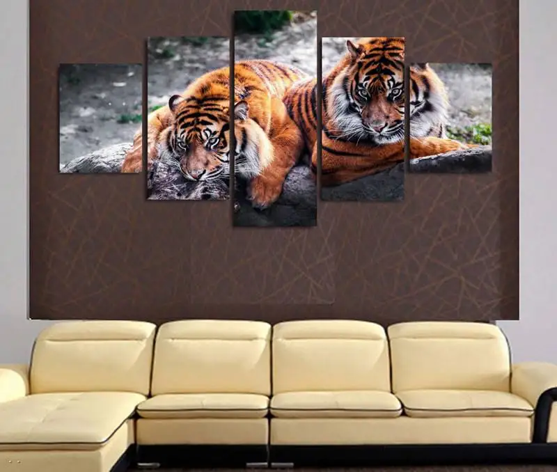 Картина на холсте с изображением двух тигров 91131|picture canvas|painting canvasprint poster |