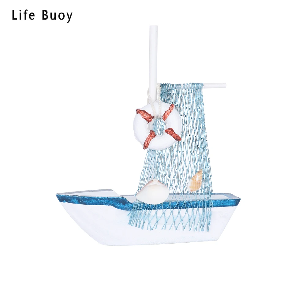 life buoy 1 шт. винтажный Средиземноморский стиль морской мореходный деревянный синий парусник корабль деревянные изделия орнаменты вечерние домашние украшения для комнаты - Color: life buoy