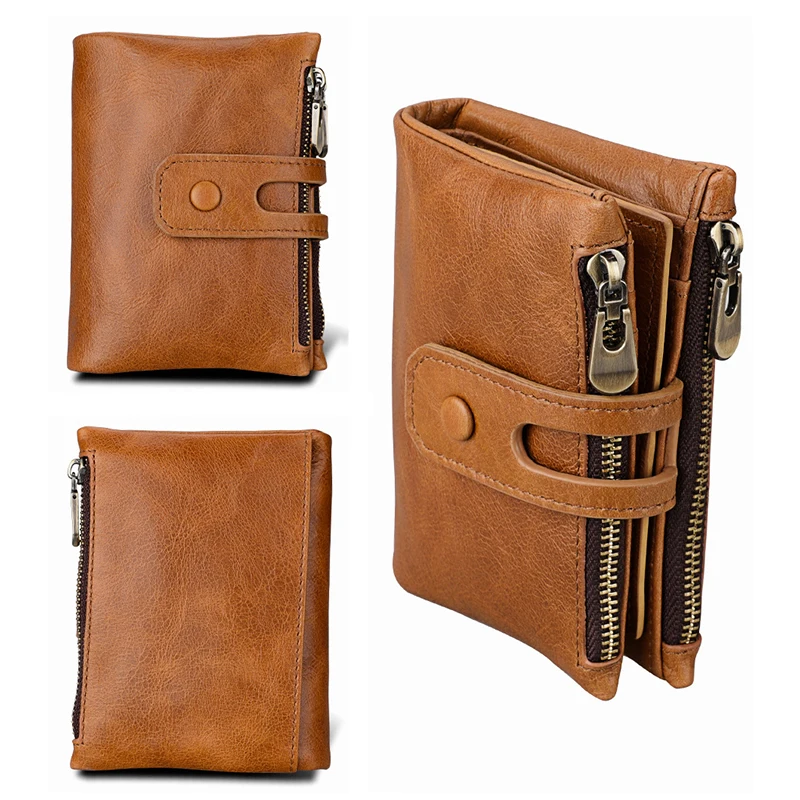 Кошелек из 100% натуральной кожи Rfid мужские кошельки кошелек для монет короткая