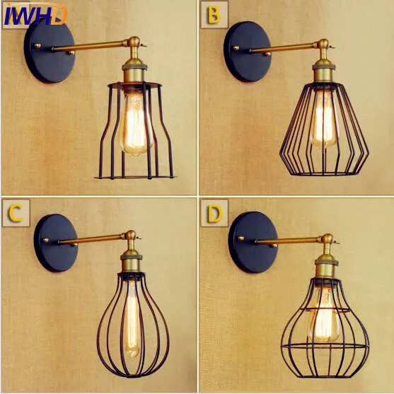 Женская настенная лампа с маленьким датчиком в стиле лофт промышленный Ретро